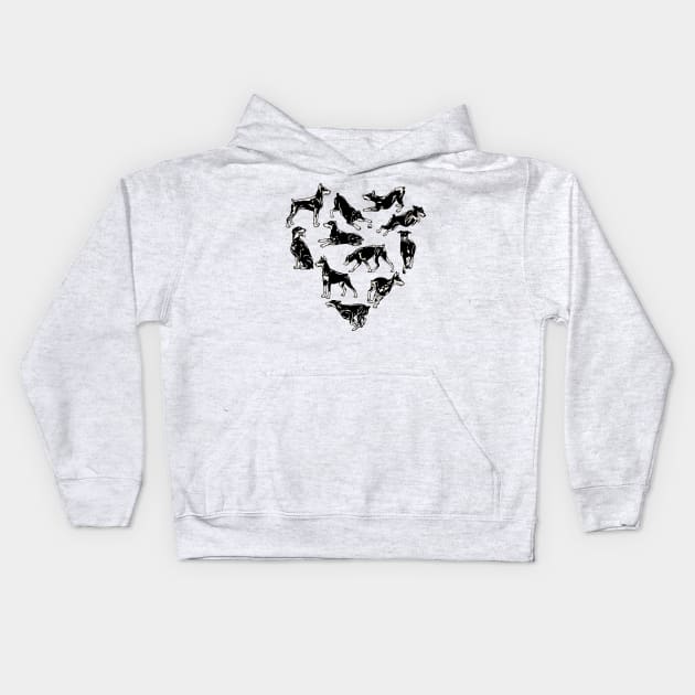 Doberman's Heart Kids Hoodie by kbilltv